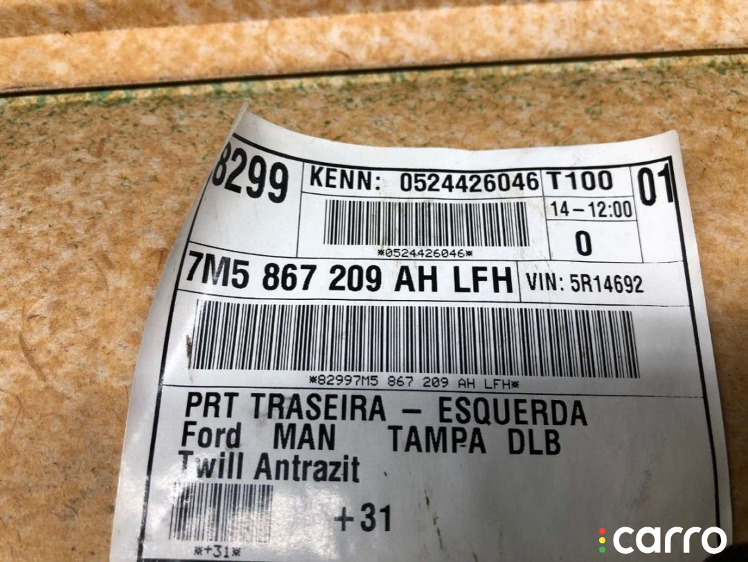 Обшивка двери задней левой (дверная карта) Ford Galaxy 2000-2006, минивэн, левый руль, 7M5867209AH, фото 4
