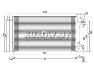 Радиатор кондиционера Volkswagen Transporter T5 2002-2009, LOR053-016-0033