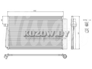 Радиатор кондиционера BMW 7 E65/E66 2001-2005, LOR004-016-0018