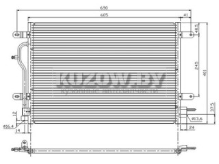 Радиатор кондиционера Audi A4 B6 2000-2006, LOR003-016-0008