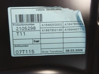 Стеклоподъемник задний левый, ориг. номер A1648203002, MERCEDES-BENZ M-CLASS W164 02/2005 - 12/2012
