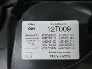 Стеклоподъемник задний левый, ориг. номер A2225402836, MERCEDES-BENZ S-CLASS W222, V222, X222 05/2013 -