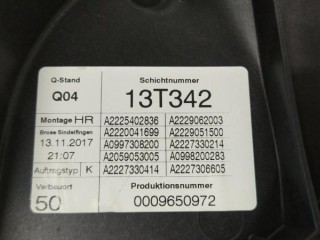 Стеклоподъемник задний правый, ориг. номер A2225402836, MERCEDES-BENZ S-CLASS W222, V222, X222 05/2013 -