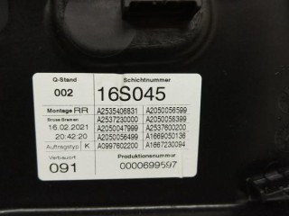 Стеклоподъемник задний правый, ориг. номер A2537307302, MERCEDES-BENZ EQC N293 05/2019 - 07/2023