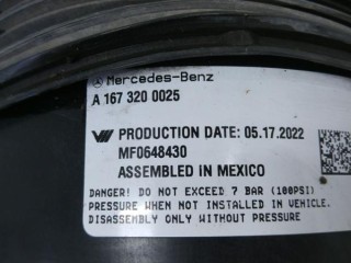Пневмоподушка задняя правая, ориг. номер A1673200025, MERCEDES-BENZ GLE W167 01/2019 - 12/2025