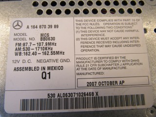 Магнитола, ориг. номер A1648703989, Mercedes ML W164 2005-2008