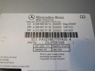 Магнитола, ориг. номер A2469000612, Mercedes B W246 2011-2014