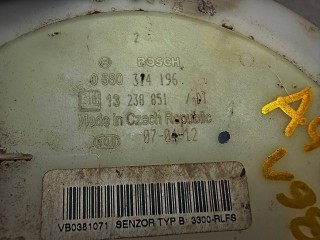насос топливный в бак, ориг. номер 13238851, 5815058, 93188874, 0580314196, E10752M, 0580314195, A555PC1110, KR0450M, 77045, 775323, AZ0450B, 601N10035Z, Opel Astra H 2004-2007