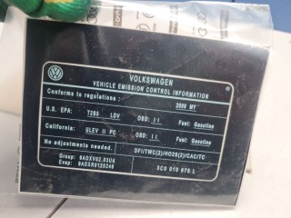 Табличка, ориг. номер 3C0010675L, Volkswagen Passat B6 2005-2010