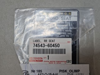 Табличка информационная, ориг. номер 7454360450, Lexus LX 570 URJ200 2007-2012