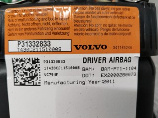 Подушка безопасности водителя, ориг. номер 31332833, Volvo XC60 2008-2013