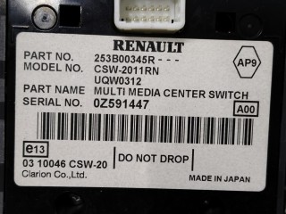Джойстик управления мультимедиа, ориг. номер 253B00345R, Renault Laguna 2007-2012