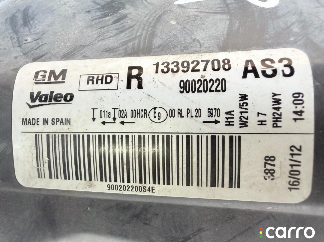 Фара галоген правая Opel Corsa D [рестайлинг] 2011-2014, 13392708, фото 10