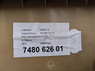 Накладки в салоне, ориг. номер 7L5867617Q, PORSCHE Cayenne S 2002-2007