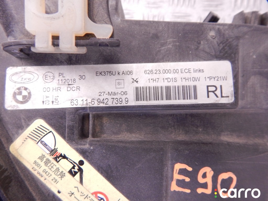 Фара левая BMW 3-series (E90/91/92) 2004-2008, N52, фото 6