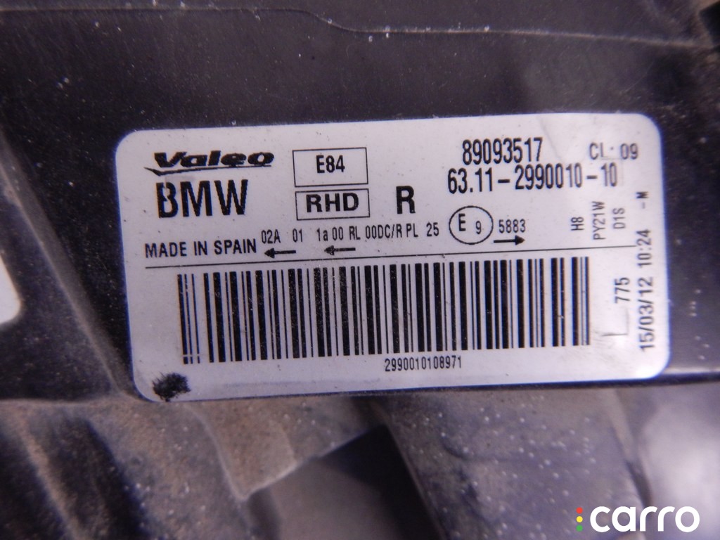 Фара правая BMW X1-series (E84) 2009-2012, 63112990010, фото 7
