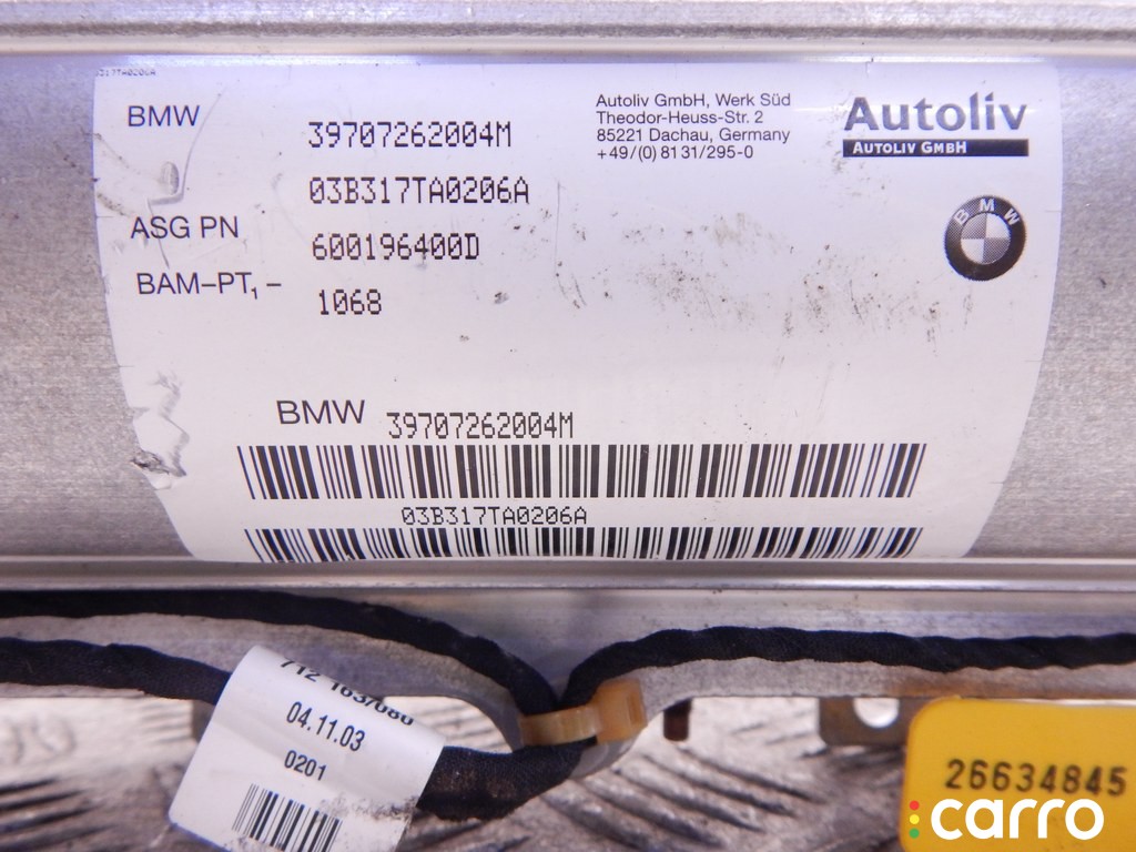 Подушка безопасности пассажира BMW 7-series (E65/66) 2001-2005, седан, левый руль, M57N306D2, фото 2