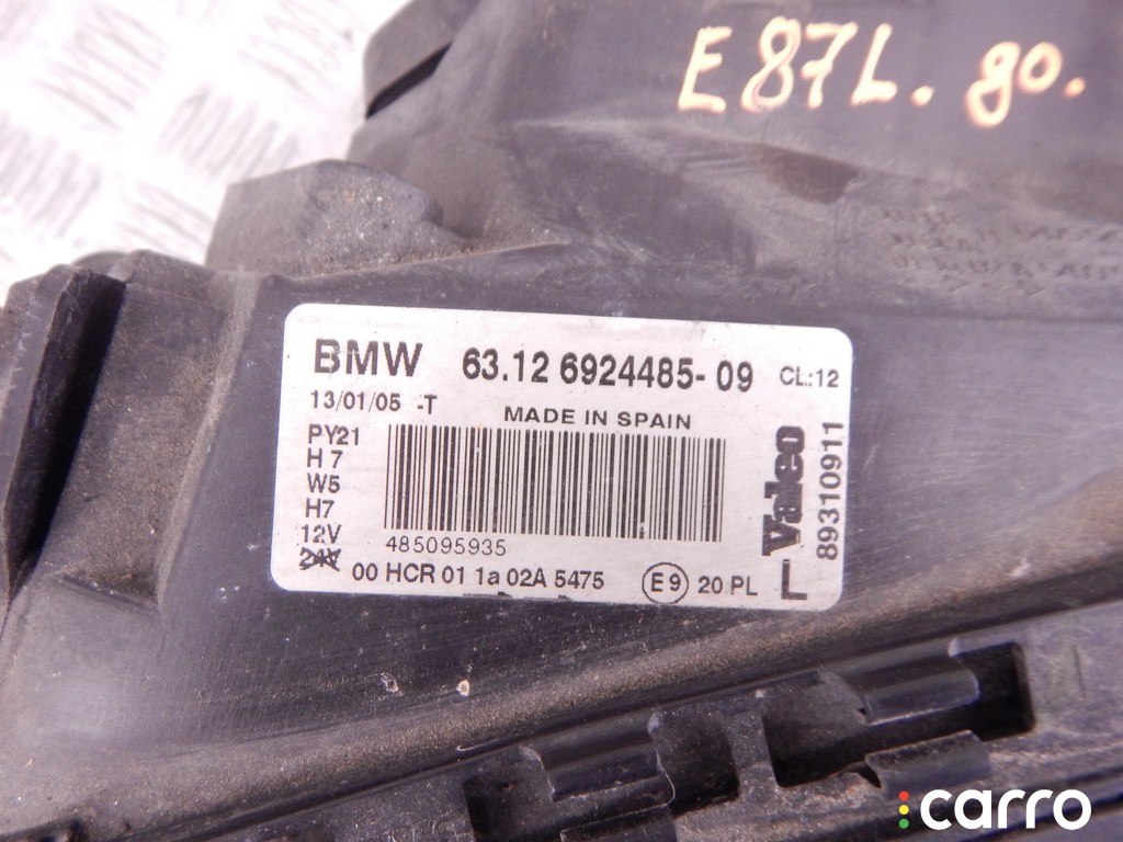 6924485, 63126924485, N45 Фара левая BMW 1-series (E87) 2005г. - фото №6