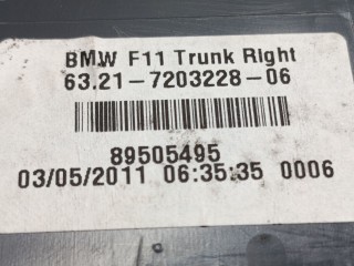 Фонарь крышки багажника правый, ориг. номер 63217203228, 7203228, BMW 5 F10/F11/GT F07 2009-2013