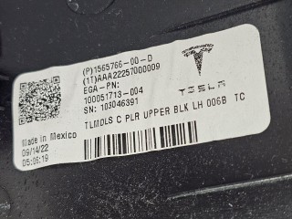 Накладка стойки С внутренняя левая верхняя, ориг. номер 1565766-00, Tesla Model S 1 поколение [2-й рестайлинг] 2021-2026