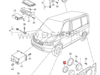 Уплотнительное кольцо динамика заднее, ориг. номер 7H0035217A, Volkswagen Transporter T5 2009-2015