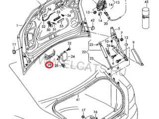 Кронштейн кожуха замка багажника, ориг. номер 8E5827569, Audi A4 B7 8EC 2004-2009