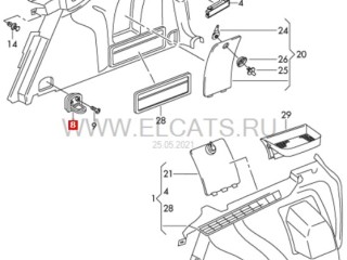 Кронштейн крепления багажа, ориг. номер 1K0864203, Volkswagen Passat B6 3C5