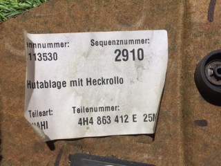 Обивка задней полки, ориг. номер 4H4863412E25M, Audi A8 D4 2009-2014