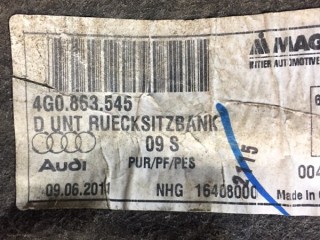 Шумоизоляция пола, ориг. номер 4G0863545, Audi A6 C7 2011-2014