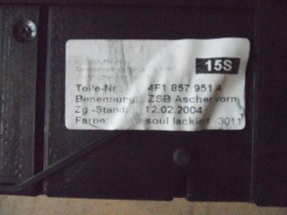пепельница, ориг. номер 4F1857951A, Audi A6 2004-2008