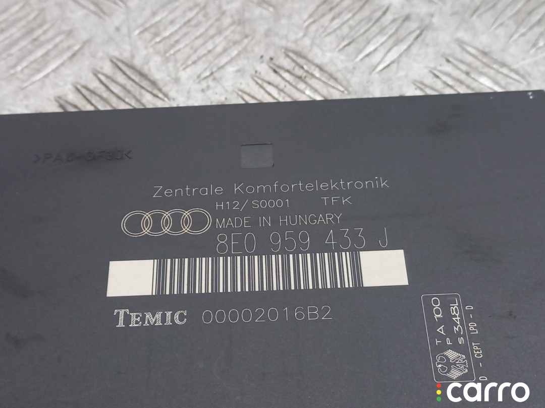 8E0959433J блок комфорта Audi A4 B6 2004г. - фото №2