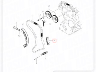 Успокоитель цепи грм боковой, ориг. номер ORIGINAL, ZAPCHAST, 6640501116, SsangYong Kyron 2005-2007