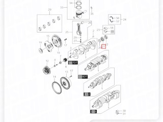 Подшипник коленвала, ориг. номер ORIGINAL, ZAPCHAST, 6619803015, SsangYong Kyron 2005-2007