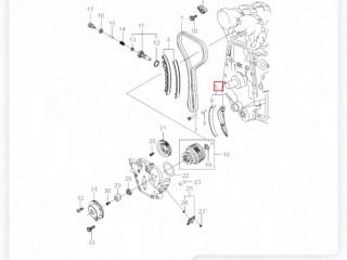 Направляющая цепи ГРМ нижняя, ориг. номер ORIGINAL, ZAPCHAST, 1610523016, SsangYong Kyron 2005-2007
