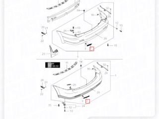 Отражатель бампера, ориг. номер ORIGINAL, ZAPCHAST, 8390208B00, SsangYong Kyron 2 2005-2007