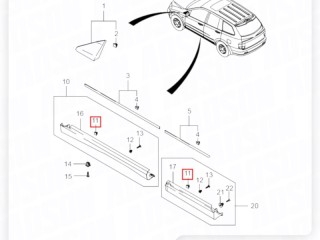 Клипса крепления накладки порога, ориг. номер ORIGINAL, ZAPCHAST, 79568-21000, ARG17-8003, SsangYong Kyron 2005-2007