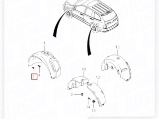 Клипса крепления подкрылка, ориг. номер ORIGINAL, ZAPCHAST, 9459108000, SsangYong Kyron 2005-2007
