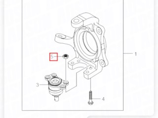 Гайка крепления шаровой опоры, ориг. номер ORIGINAL, ZAPCHAST, 9288810001, SsangYong Kyron 2005-2007