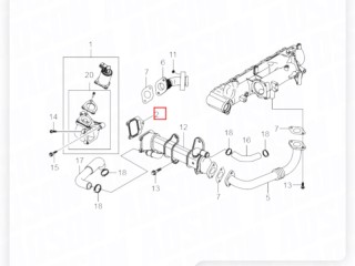 Прокладка клапана ЕГР, ориг. номер ORIGINAL, ZAPCHAST, 6651420680, SsangYong Kyron 2005-2007