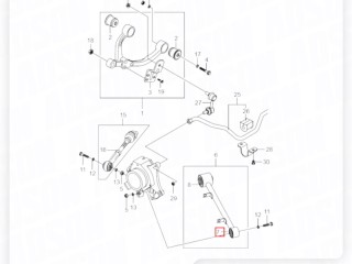 Сайлентблок продольной тяги, ориг. номер ORIGINAL, ZAPCHAST, 4543009000, SsangYong Rexton 2 2006-2012
