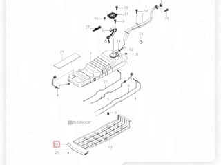 Скоба крепления топливного бака, ориг. номер ORIGINAL, ZAPCHAST, 2215008B00, SsangYong Rexton