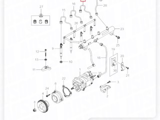 Трубка топливная (3 цилиндр), ориг. номер ORIGINAL, ZAPCHAST, 6640702133, SsangYong Kyron 2005-2007
