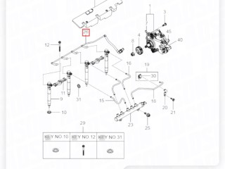 Трубка топливная обратка, ориг. номер ORIGINAL, ZAPCHAST, 6710700581, 6710700381, SsangYong Actyon 2 2010-2013