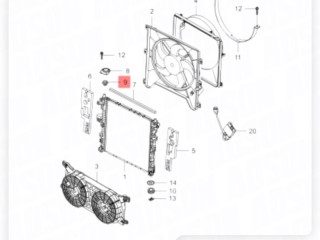 Втулка радиатора верхняя, ориг. номер ZAPCHAST, ANALOG, ST-220-0057, 2133108002, SsangYong Kyron 2005-2007