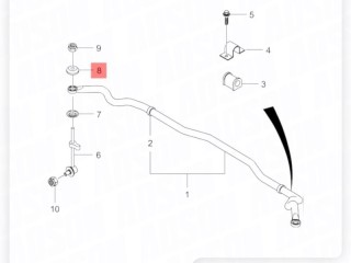 Втулка стойки стабилизатора, ориг. номер SK-2735, 4431205001, 4476008000, 4431205000, 12-02-1764, B9601, SsangYong Kyron 2005-2007