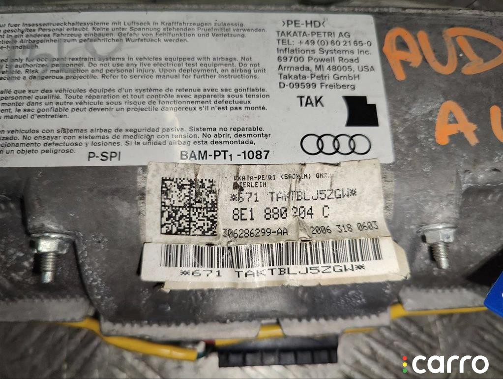 Подушка безопасности пассажира Audi A4 2000-2006, левый руль, 8E1880204C, фото 3