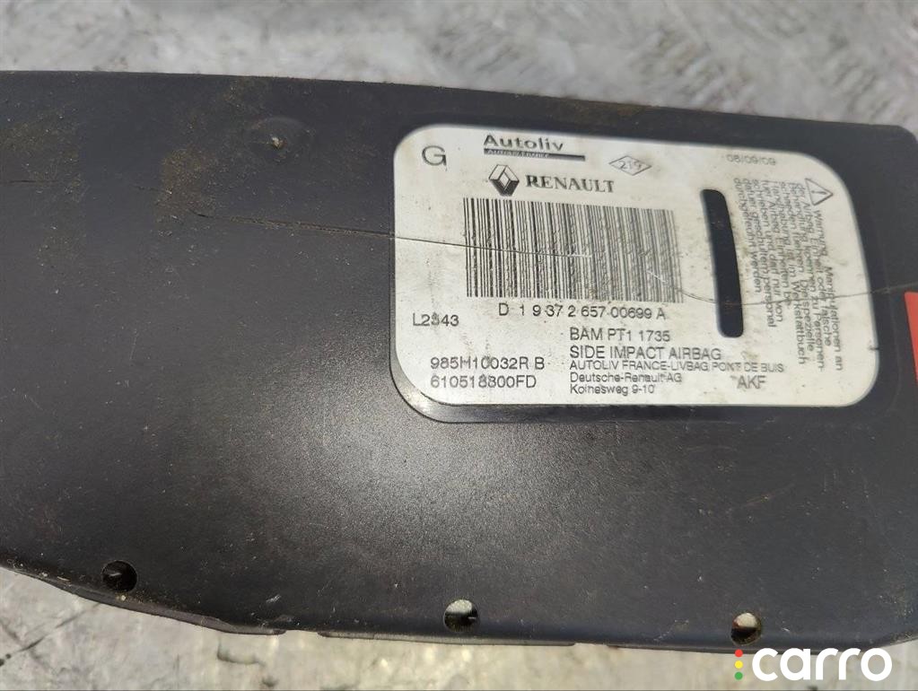 985H10032R Подушка безопасности боковая (в сиденье) Renault Scenic 3 2010г. - фото №3