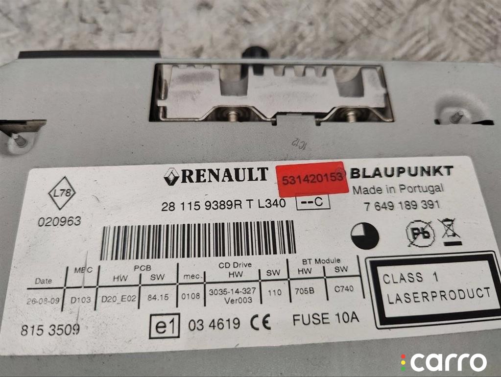 281159389R Магнитола Renault Scenic 3 2010г. - фото №3