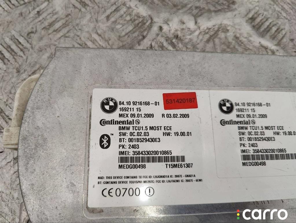 9216168 Блок Bluetooth BMW 7 F01/F02 2009г. - фото №5