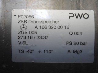 Ресивер пневмоподвески, ориг. номер A1663200015, Mercedes-Benz GLE Coupe
